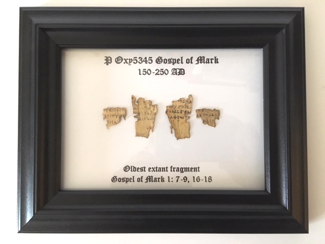 Oldest Fragment of the Gospel of Mark Recreation Framed